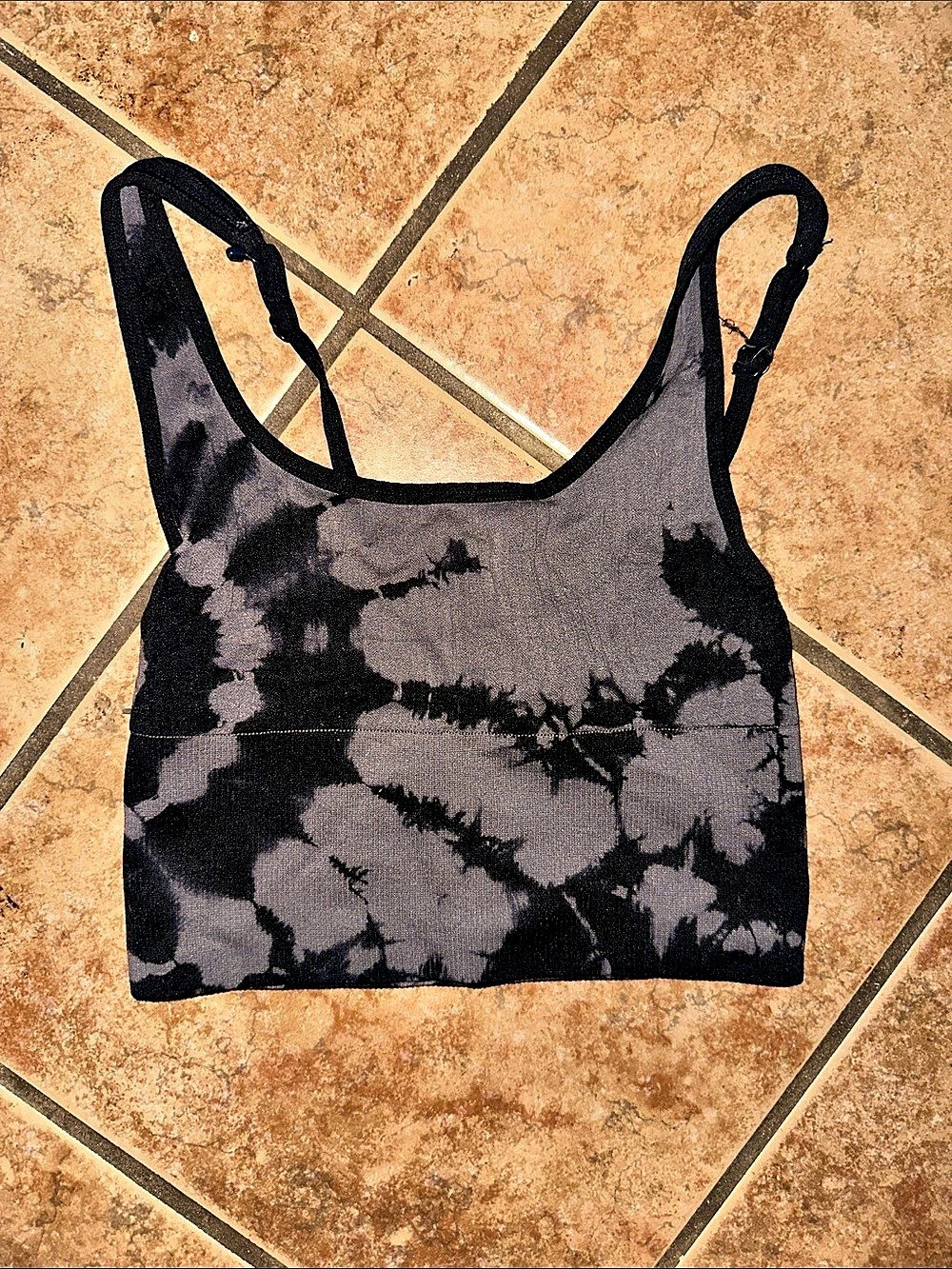 Vs Pink Tie-Dye Sports Bra in Black & Gray Size XXS
